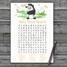 Zebra Baby Shower Word Search Game,Zebra Baby shower games,INSTANT DOWNLOAD--323