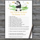 Zebra How Well Do You Know Game,Zebra Baby shower games,INSTANT DOWNLOAD--323