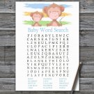 Monkey Baby Shower Word Search Game,Monkey Baby shower games,INSTANT DOWNLOAD--322
