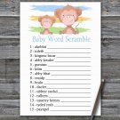 Monkey Baby Word Scramble Game,Monkey Baby shower games,INSTANT DOWNLOAD--322