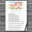 Monkey How Well Do You Know Game,Monkey Baby shower games,INSTANT DOWNLOAD--322
