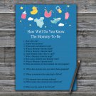 Baby toys How Well Do You Know Game,Baby toys Baby shower games,INSTANT DOWNLOAD--317