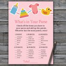 Baby toys What's In Your Purse Game,Baby toys Baby shower games,INSTANT DOWNLOAD--316