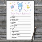 Blue rabbit Baby Word Scramble Game,Blue rabbit Baby shower games,INSTANT DOWNLOAD--314