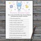 Blue rabbit Nursery Rhyme Quiz Game,Blue rabbit Baby shower games,INSTANT DOWNLOAD--314