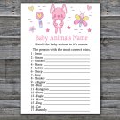 Pink rabbit Baby Animals Name Game,Pink rabbit Baby shower games,INSTANT DOWNLOAD--313