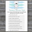 Polar bear Nursery Rhyme Quiz Game,Polar bear Baby shower games,INSTANT DOWNLOAD--312