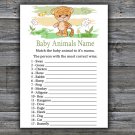 Cute Tiger Baby Animals Name Game,Cute Tiger Baby shower games,INSTANT DOWNLOAD--311