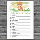 Cute Tiger Baby Word Scramble Game,Cute Tiger Baby shower games,INSTANT DOWNLOAD--311