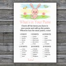 Cute rabbit What's In Your Purse Game,Cute rabbit Baby shower games,INSTANT DOWNLOAD--310