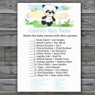 Cute panda Celebrity Baby Name Game,Cute panda Baby shower games,INSTANT DOWNLOAD--309