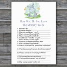 Blue Hippo How Well Do You Know Game,Blue Hippo Baby shower games,INSTANT DOWNLOAD--304
