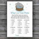 Cute elephant What's In Your Purse Game,Cute elephant Baby shower games,INSTANT DOWNLOAD--303