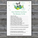 Cute panda How Well Do You Know Game,Cute panda Baby shower games,INSTANT DOWNLOAD--301