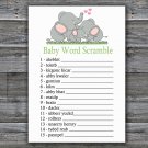 Elephant family Baby Word Scramble Game,Elephant Baby shower games,INSTANT DOWNLOAD--299