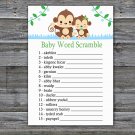 Baby Monkey Baby Word Scramble Game,Monkey Baby shower games,INSTANT DOWNLOAD--298