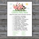 Cow Celebrity Baby Name Game,Cow Baby shower games,INSTANT DOWNLOAD--296