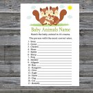 Squirrel Baby Animals Name Game,Squirrel Baby shower games,INSTANT DOWNLOAD--293