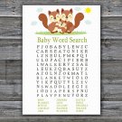 Squirrel Baby Shower Word Search Game,Squirrel Baby shower games,INSTANT DOWNLOAD--293