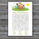 Cute Squirrel Baby Shower Word Search Game,Squirrel Baby shower games,INSTANT DOWNLOAD--292