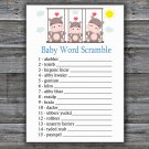 Hippo Baby Word Scramble Game,Hippo Baby shower games,INSTANT DOWNLOAD--291