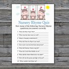 Hippo Nursery Rhyme Quiz Game,Hippo Baby shower games,INSTANT DOWNLOAD--291