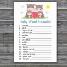 Family Hippo Baby Word Scramble Game,Family Hippo Baby shower games,INSTANT DOWNLOAD--290
