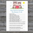 Family Hippo How Well Do You Know Game,Family Hippo Baby shower games,INSTANT DOWNLOAD--290