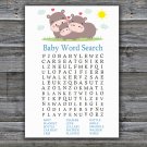 Funny Hippo Baby Shower Word Search Game,Funny Hippo Baby shower games,INSTANT DOWNLOAD--289