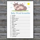 Funny Hippo Baby Word Scramble Game,Funny Hippo Baby shower games,INSTANT DOWNLOAD--289
