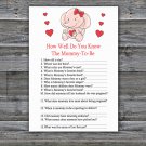 Pink elephant How Well Do You Know Game,Pink elephant Baby shower games,INSTANT DOWNLOAD--283