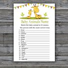 Cute giraffe Baby Animals Name Game,Giraffe Baby shower games,INSTANT DOWNLOAD--282