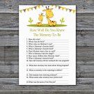 Cute giraffe How Well Do You Know Game,Giraffe Baby shower games,INSTANT DOWNLOAD--282