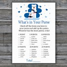 Polar bear What's In Your Purse Game,Polar bear Baby shower games,INSTANT DOWNLOAD--280