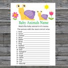 Snail Baby Animals Name Game,Snail Baby shower games,INSTANT DOWNLOAD--279