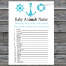 Nautical Baby Animals Name Game,Nautical Baby shower games,INSTANT DOWNLOAD--219