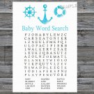 Nautical Baby Shower Word Search Game,Nautical Baby shower games,INSTANT DOWNLOAD--219