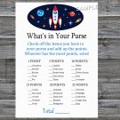 Rocket What's in your purse game,Rocket Baby shower games,INSTANT DOWNLOAD--217