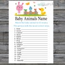 Rabbit Baby Animals Name Game,Pink Rabbit Baby shower games,INSTANT DOWNLOAD--216