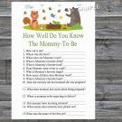 Woodland How well do you know baby shower game,Woodland Baby shower games,INSTANT DOWNLOAD--215