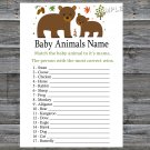 Bear Baby Animals Name Game,Bear Baby shower games,INSTANT DOWNLOAD--214