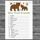 Bear Baby word scramble game,Bear Baby shower games,INSTANT DOWNLOAD--214