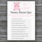 Teddy bear Nursery Rhyme Quiz baby shower game,Teddy bear Baby shower games,INSTANT DOWNLOAD--213