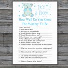 Teddy bear How well do you know baby shower game,Teddy bear Baby shower games,INSTANT DOWNLOAD--212