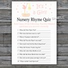 Stork nest Nursery Rhyme Quiz baby shower game,Stork nest Baby shower games,INSTANT DOWNLOAD--211