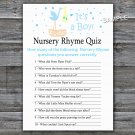 Stork nest Nursery Rhyme Quiz baby shower game,Stork nest Baby shower games,INSTANT DOWNLOAD--210