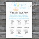 Stork nest What's in your purse game,Stork nest Baby shower games,INSTANT DOWNLOAD--210