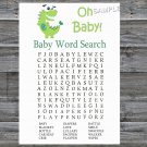 Dinosaur Baby Shower Word Search Game,Green Dinosaur Baby shower games,INSTANT DOWNLOAD--209