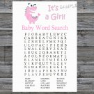 Pink Dinosaur Baby Shower Word Search Game,Pink Dinosaur Baby shower games,INSTANT DOWNLOAD--208