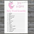 Pink Dinosaur Baby word scramble game,Pink Dinosaur Baby shower games,INSTANT DOWNLOAD--208